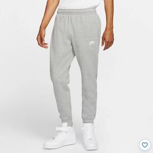 Nike Men’s Club Fleece Jogger Pants Grey Size Large Drawstring Waist